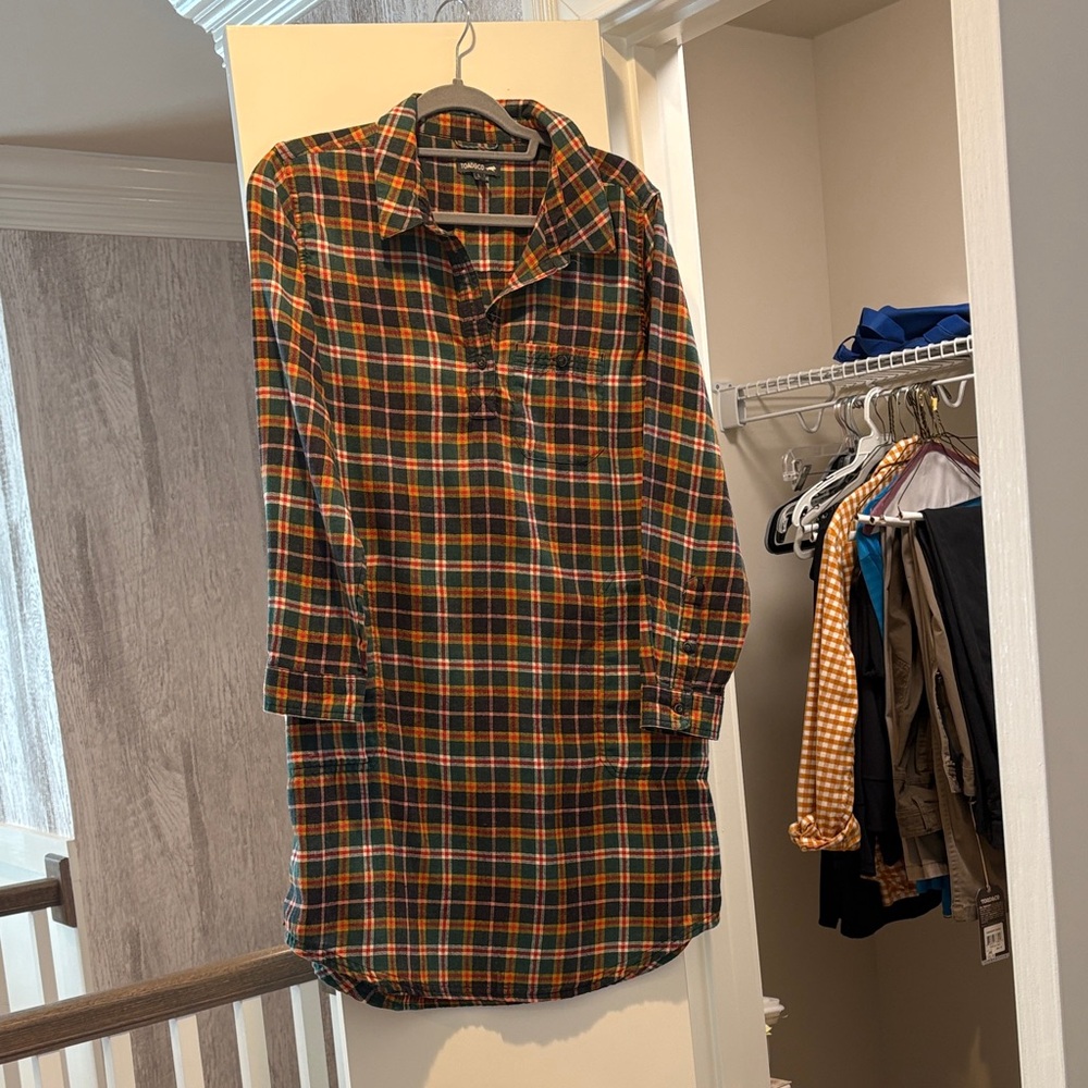 Horny Toad Plaid Dress - Green and Orange